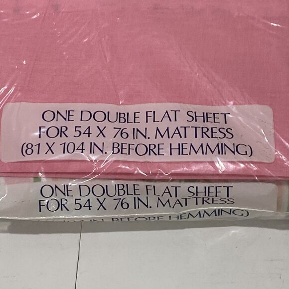 Vintage NOS Flat Sheet Dantrel No Iron Daisy Mae Pink Double Size Floral NEW - Picture 5 of 7